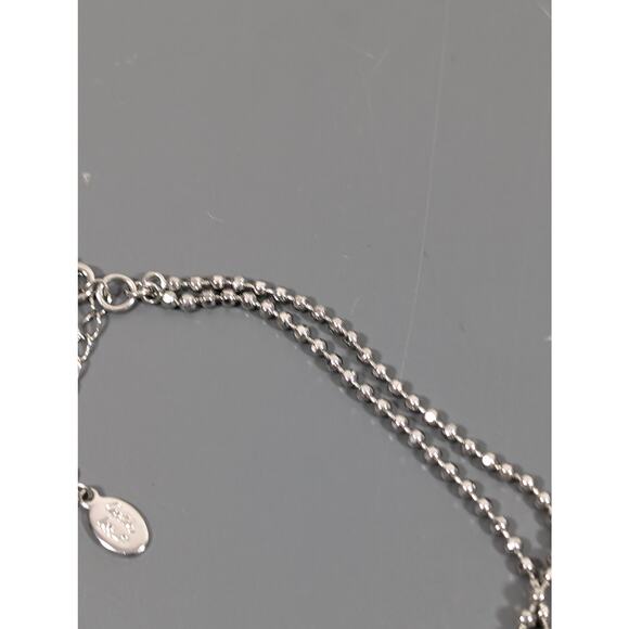 Cookie Lee Yellow Crystal Charm Drape Tennis Chain Necklace Silver Tone 19" - Picture 8 of 11